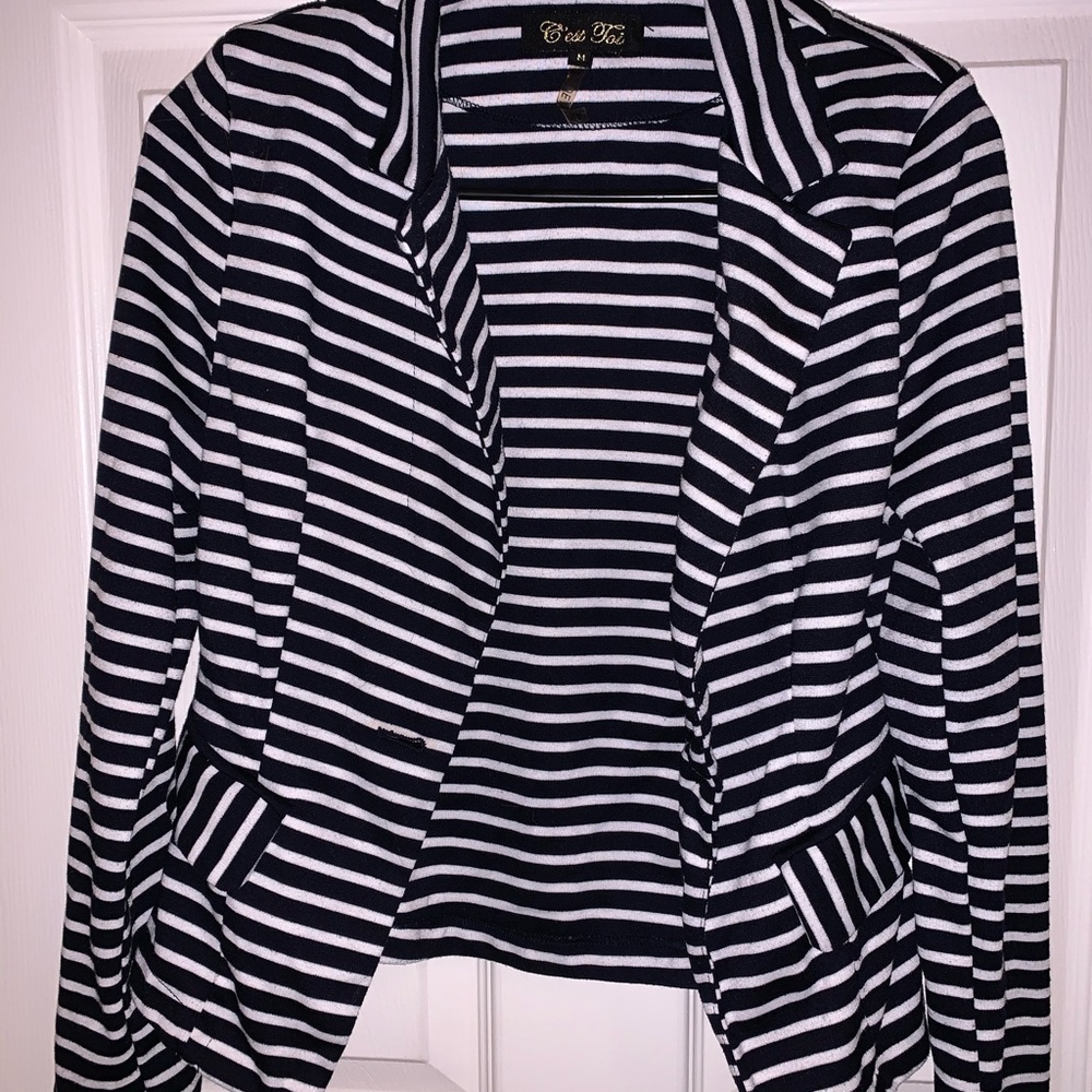 Striped Navy/White Blazer
